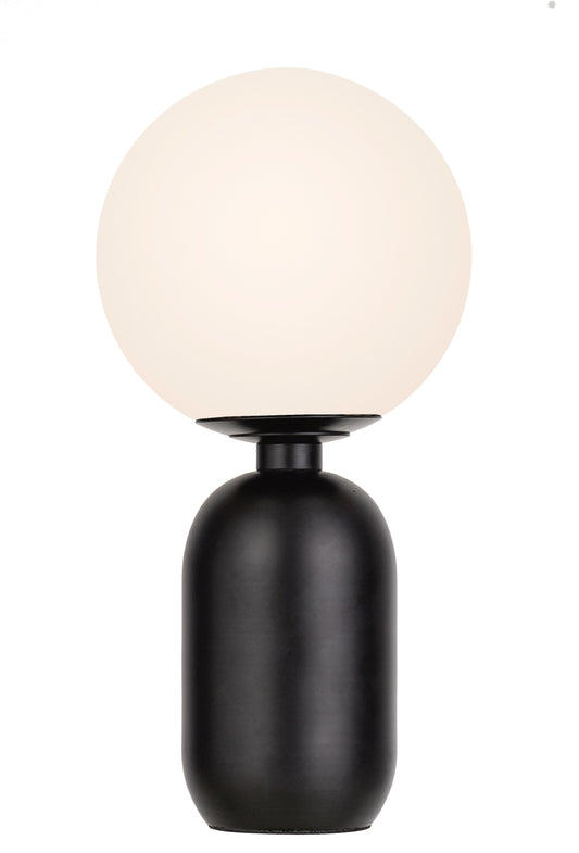 TFS TABLE LAMP 25wE14max D:200 H:400 cable2.0 line swt BLACK/OPAL MATT