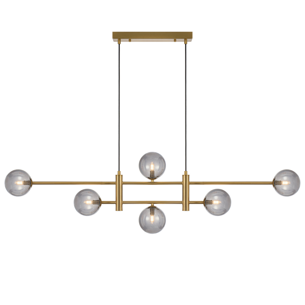 Foggia TFS 6LT PENDANT 6x6wG9max KIT L1300 W120 H355 CAB2m ANT GOLD/ SMOKE