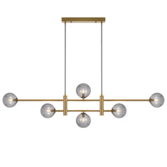 Foggia TFS 6LT PENDANT 6x6wG9max KIT L1300 W120 H355 CAB2m ANT GOLD/ SMOKE