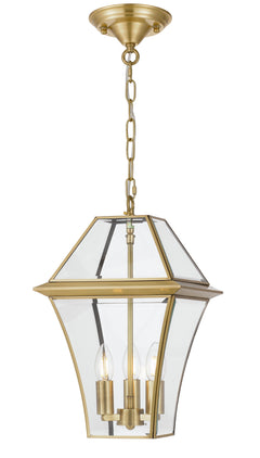 TFS 27 PENDANT 25wE14max L:275 H:400 - IP43 BRASS/CLEAR ROD:300mm + CHAIN:1000