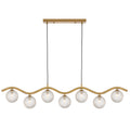 Solton TFS 7LT PENDANT 7x6wG9max KIT L1150 W120 H200 CAB2m ANT GOLD/ CLEAR PRISM PATTERN