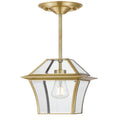RYE PE20-BRS Brass & Clear Glass Pendant Light