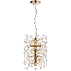 Oviedo TFS 6LT VERTICAL PENDANT 6x6wG9max D300 H350 CAB.2M CRYS H130 GOLD / CLEAR