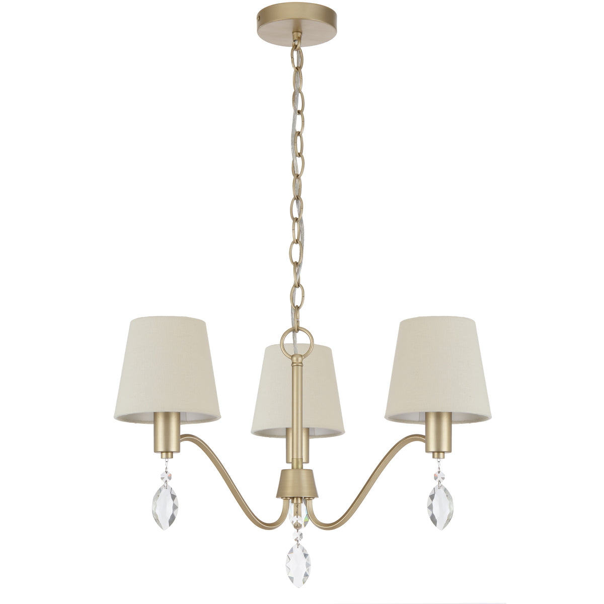 TFS 3 LT PENDANT 3x25wE14max D545 H355 2M CHAIN ANT SILVER/CREAM/CRYSTAL