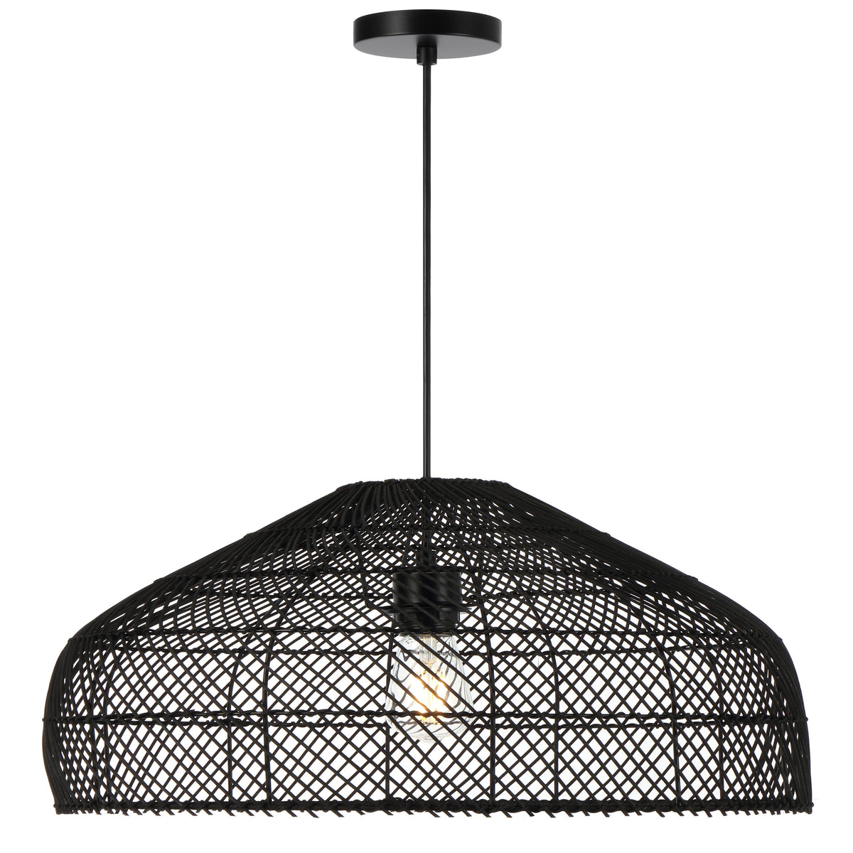 Lumoline TFS 50 PENDANT 25wE27max D500 H300 cab1.5m BLACK RATTAN