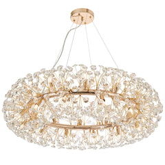 TFS 24LT PENDANT 24x6wG9max D:900 H:350 CRYS H130 CAB 2M GOLD / CLEAR