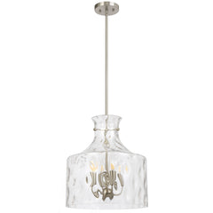 Vitamark TFS 4LT PENDANT 4x25wE14max D:380 H:420 ROD 1.5m NICKEL MAT/ CLEAR WATER STREAK