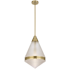 TFS 1LT PENDANT 25wE27max D:350 H:560 ROD 1.5m ANT GOLD/ CLEAR