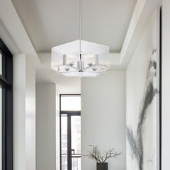 Vitalux TFS 5 LT PENDANT 5x25wE14ma L560 W560 H210 rod (2*600+ 1*300) CHROME / CLEAR GLASS