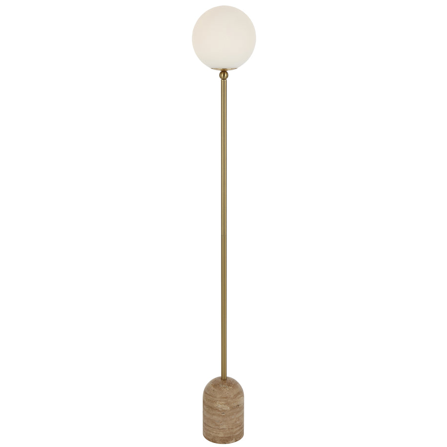 TFS FLOOR LAMP 25wE27max D:200 H1500 INLINE SWT BEIGE TRAVERTINE/ANT GOLD/OPAL MATT