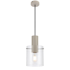 TFS 18CM PENDANT 25wE27max D180 H315 cab 2m GREY / CLEAR