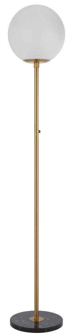 TFS FLOOR LAMP 25wE27max D:300 H:1650 BUTTON SWITCH BLCK MARBLE/ANT GOLD/ALABASTRO