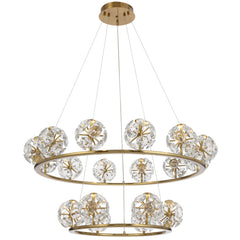TFS 18LT PENDANT 6+12x3wLED D:900+500 1990Lm 3000K WIRE:2M NON DIM/ANT GOLD