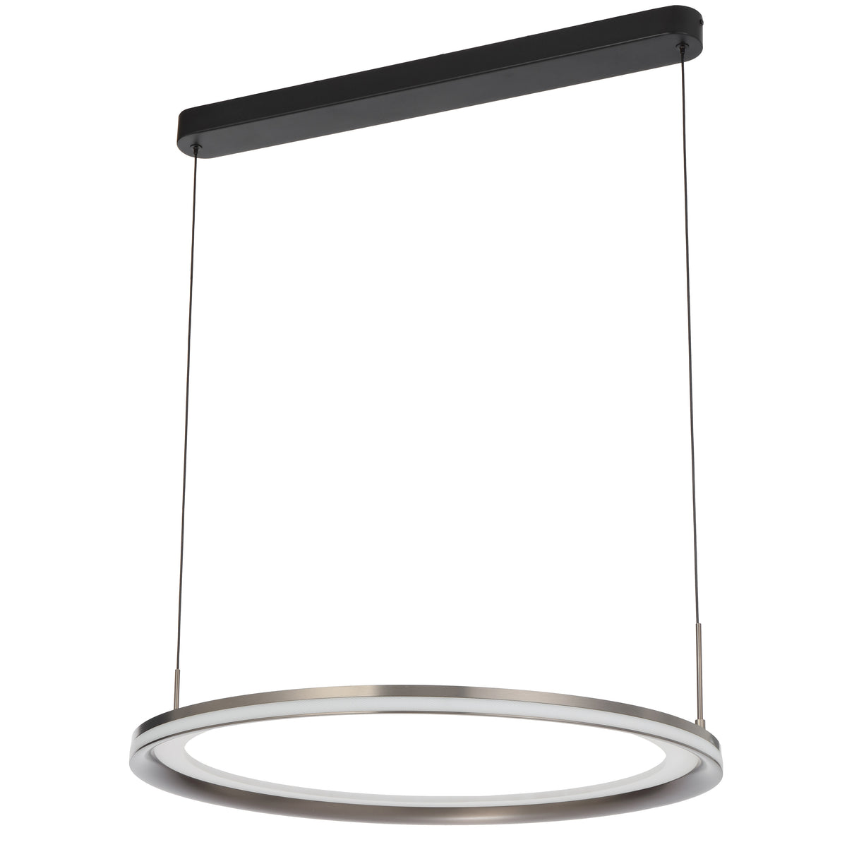 TFS 60CM PENDANT 60wLED D:600 H:30 3000K DIM CAB 2m 2570Lm PEARL GREY/FROST