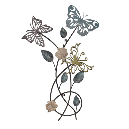 Decorative metal butterfly wall art 59 by 36.8cm