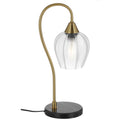 TFS TABLE LAMP 25wE27max L210 W160 H450 line swt BLK MARBLE/ANT GOLD/CLEAR