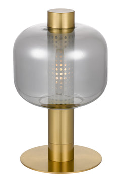 TFS TABLE LAMP 25wE27max D:250 H:400 Inline Switch GOLD / SMOKE