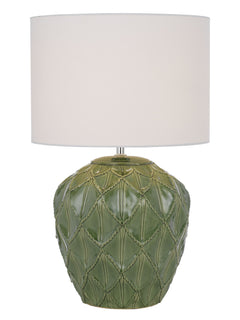 TFS CERAMIC TABLE LAMP 25wE27max D:330 H:540 GREEN / WHITE