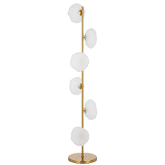 Lille TFS Floor Lamp 6 Lights – Antique Gold & Frost Glass