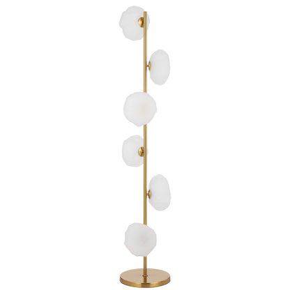 Lille TFS Floor Lamp 6 Lights – Antique Gold & Frost Glass