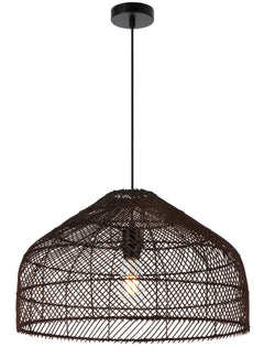 TFS 50 PENDANT 25wE27max D500 H300 cab1.5m BROWN RATTAN