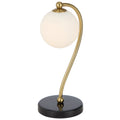 TFS TABLE LAMP 6wG9max KIT L160 W150 H350 BLACK MARBLE/ ANT GOLD/ OPAL MATT