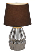 TFS CERAMIC TABLE LAMP 25wE27max H:385 D:230 CHROME/BROWN