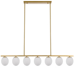 TFS 7LT PENDANT 7x25wE27 L:1500 H:175 ANTI GOLD & OPAL MATT ROD:2*600+1*300