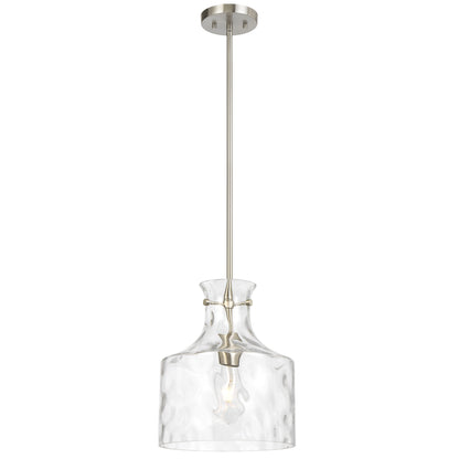 Norastone TFS 1LT PENDANT 25wE27max D:280 H:330 ROD 1.5m NICKEL MATT/CLEAR WATER STREAK