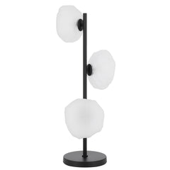 Calais three-light table lamp with black frame and frost glass