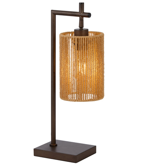 TFS TABLE LAMP 25wE27max L210 W140 H500 inline swt BRONZE / NATURAL STRING