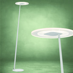 TFS LED FLOOR LAMP 12wLED 3CCT DIM 1800LM H1550 D350 footswth WHITE SAND