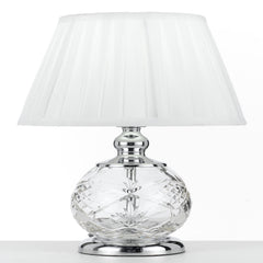 Huelva TFS Table Lamp – Chrome & White Finish