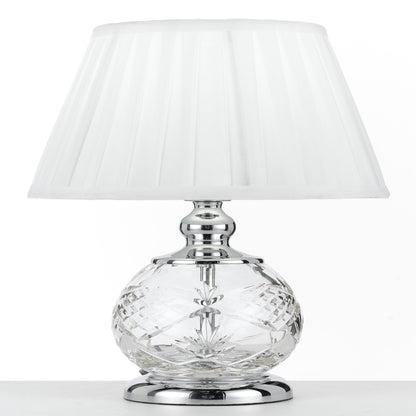 Huelva TFS Table Lamp – Chrome & White Finish