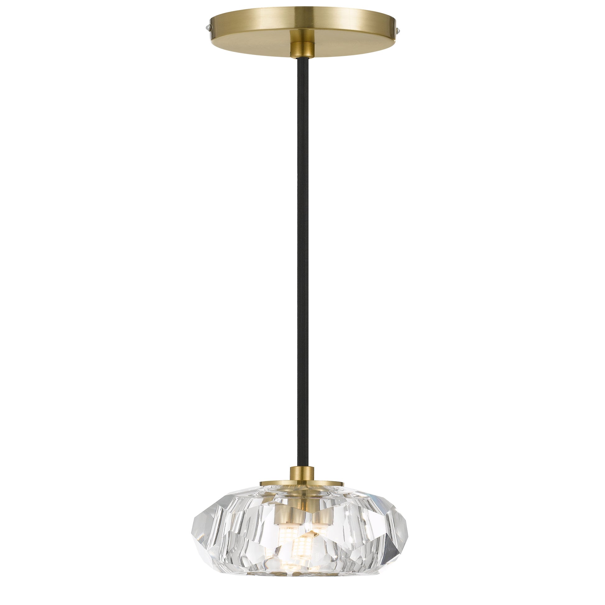 Nice Single Pendant Light with Crystal – Antique Gold Finish