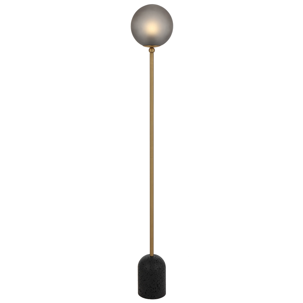 TFS FLOOR LAMP 25wE27max D:200 H1500 INLINE BLACK TRAVE /MATT ANT BRASS/GREY SMOKE