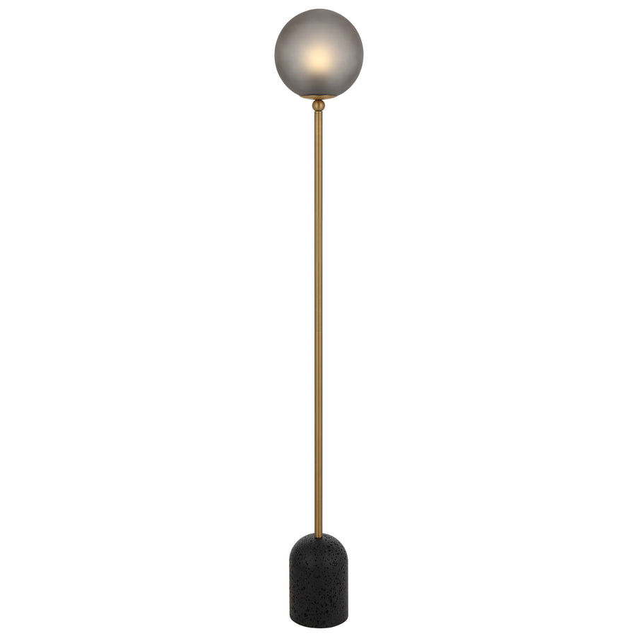 TFS FLOOR LAMP 25wE27max D:200 H1500 INLINE BLACK TRAVE /MATT ANT BRASS/GREY SMOKE