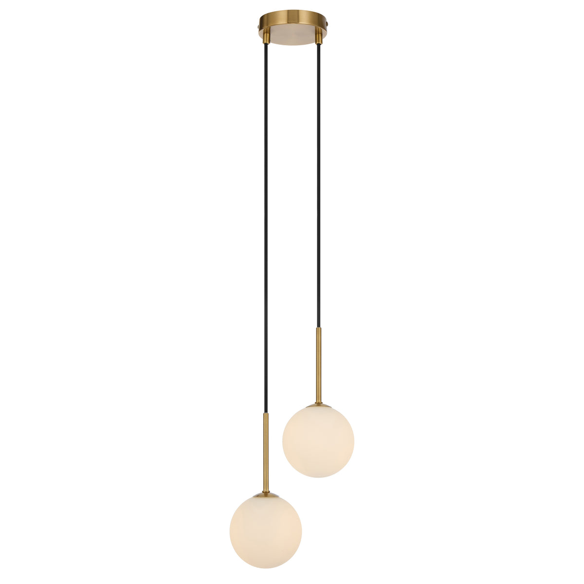 TFS 2LT PENDANT KIT 2x6wG9max L210 W120 H250 TEX2m ANT GOLD/ OPAL MATT