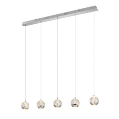 Zanoshade TFS 5 LTS BAR PENDANT 5x5wLED 3000K 1540Lm cab2M L960 W90 CHROME/BUBBLE GLASS