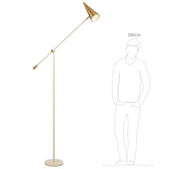 TFS FLOOR LAMP 25wE27max L1000 W250 H2350 FOOT SWT BEIGE / BRASS
