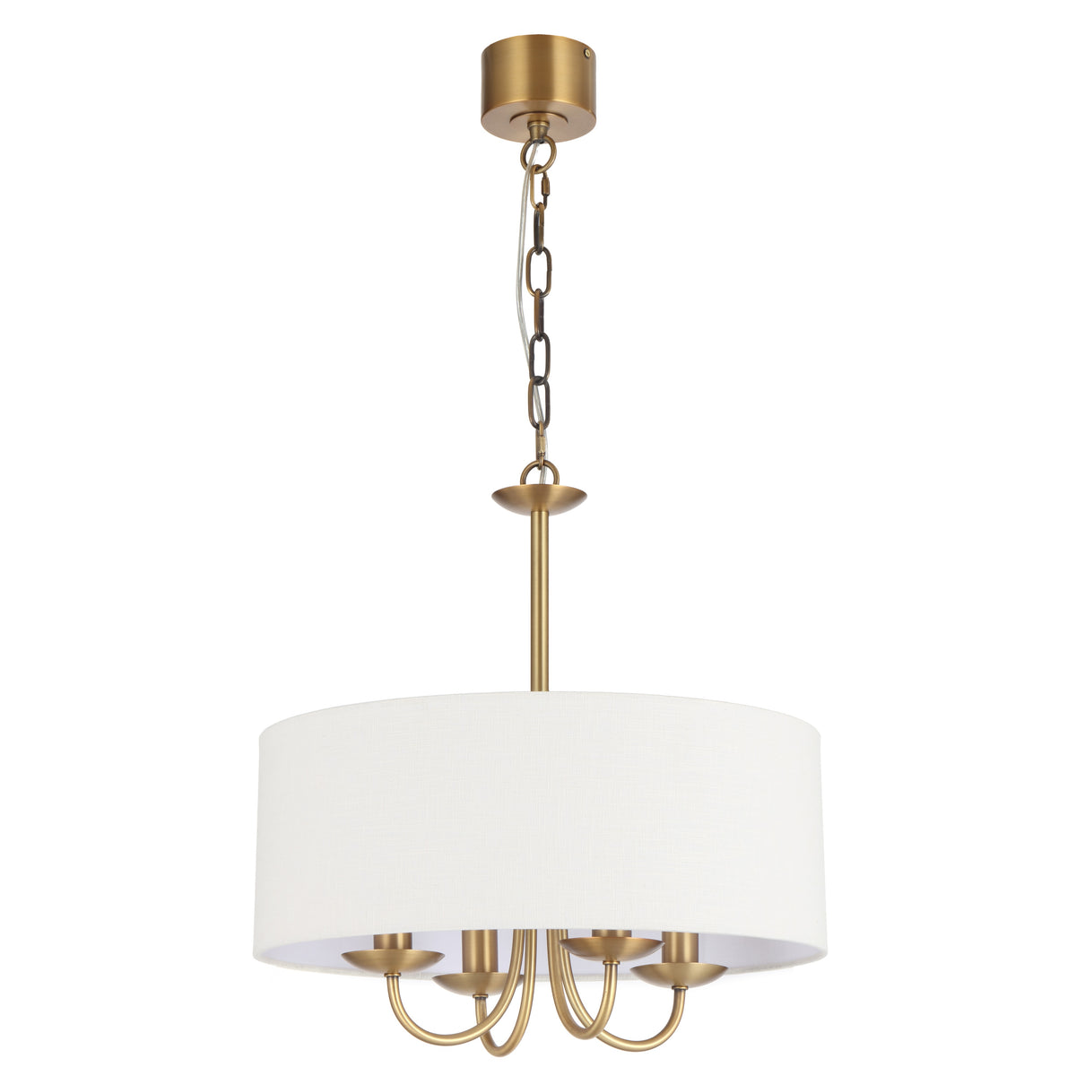 Norastone TFS 4LT PENDANT 4x25wE14max D450 H435 chain 2M BRASS/ IVORY LINEN