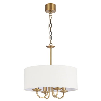 Norastone TFS 4LT PENDANT 4x25wE14max D450 H435 chain 2M BRASS/ IVORY LINEN