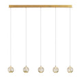 Altostone TFS 5 LTS BAR PENDANT 5x5wLED 3000K 1540Lm cab2M L960 W90 GOLD/BUBBLE GLASS