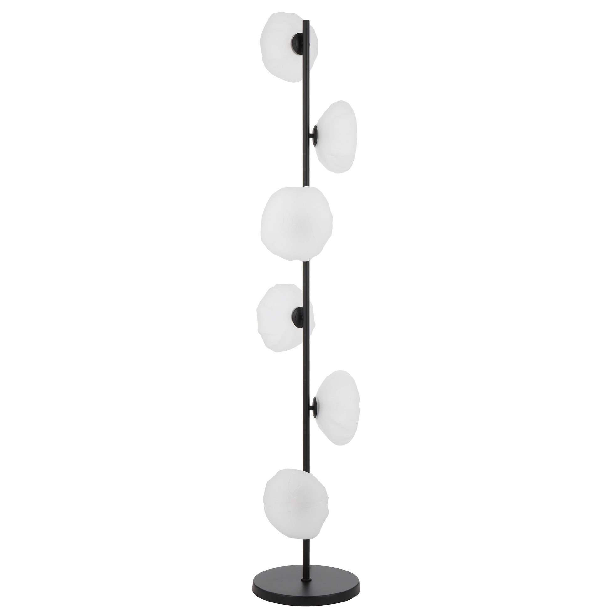 Nancy TFS 6 Light Floor Lamp in Black with Frost Glass