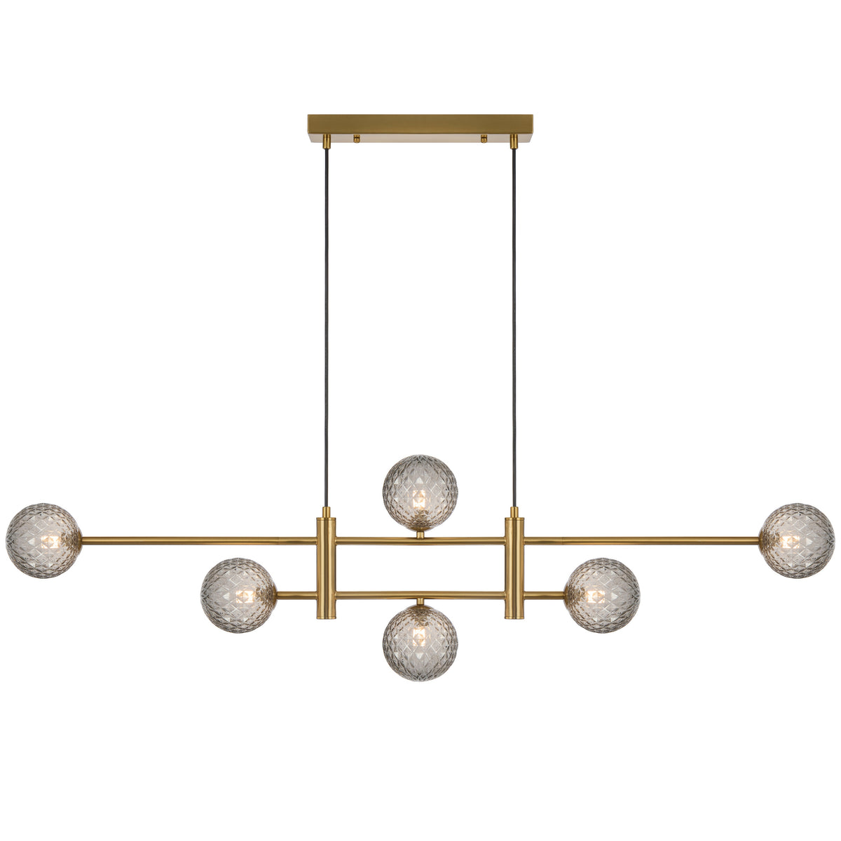 Foggia TFS 6LT PENDANT 6x6wG9max KIT L1300 W120 H355 CAB2m ANT GOLD/ SMOKE