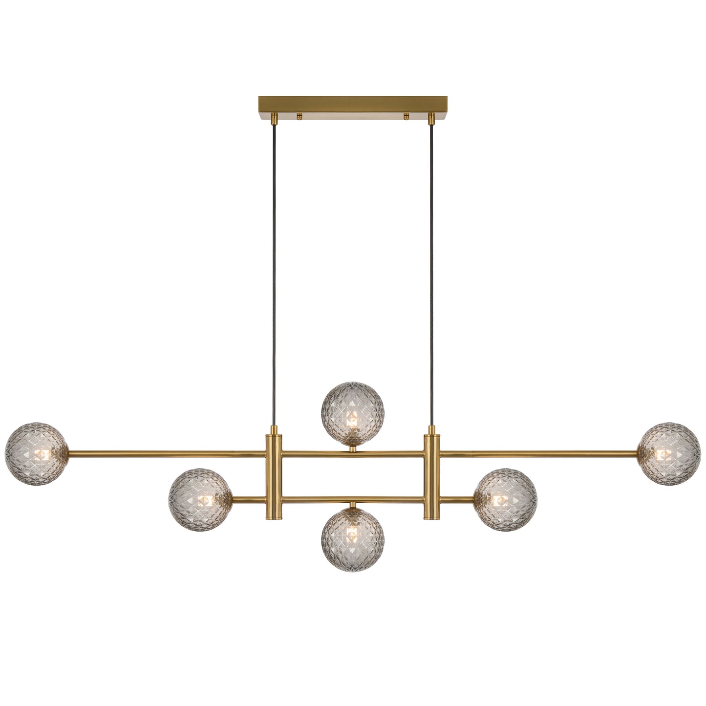 Foggia TFS 6LT PENDANT 6x6wG9max KIT L1300 W120 H355 CAB2m ANT GOLD/ SMOKE