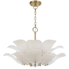 Varna TFS 8LT PENDANT 8x25wE14max D:670 H:500 BRASS / 16pcs FROST GLASS