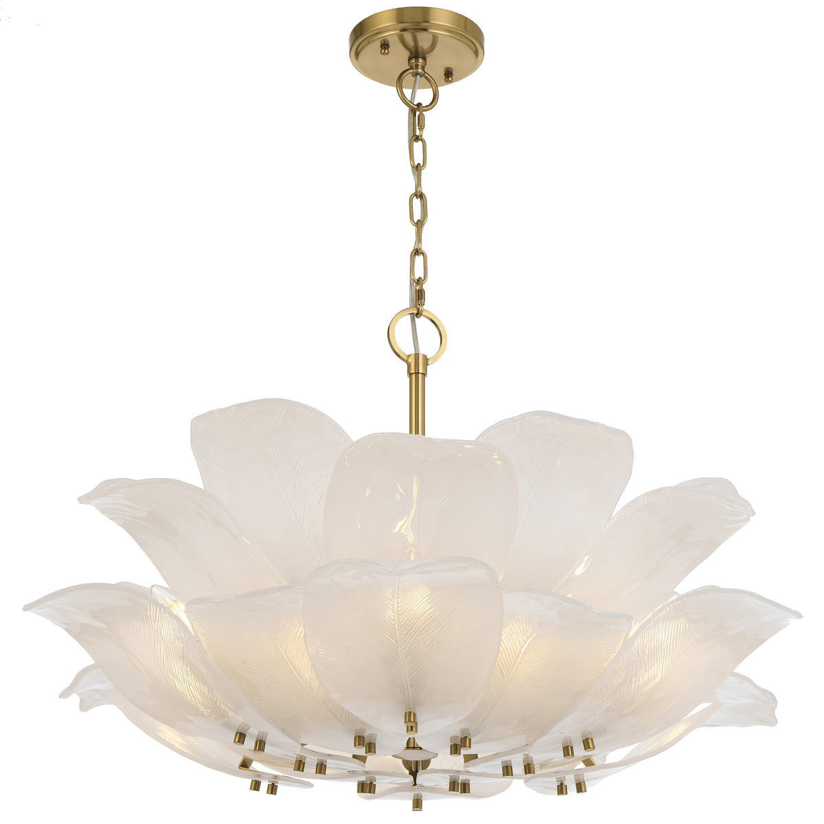 TFS 12LT PENDANT 12x25wE14max D:770 H:500 BRASS / 24pcs FROST GLASS