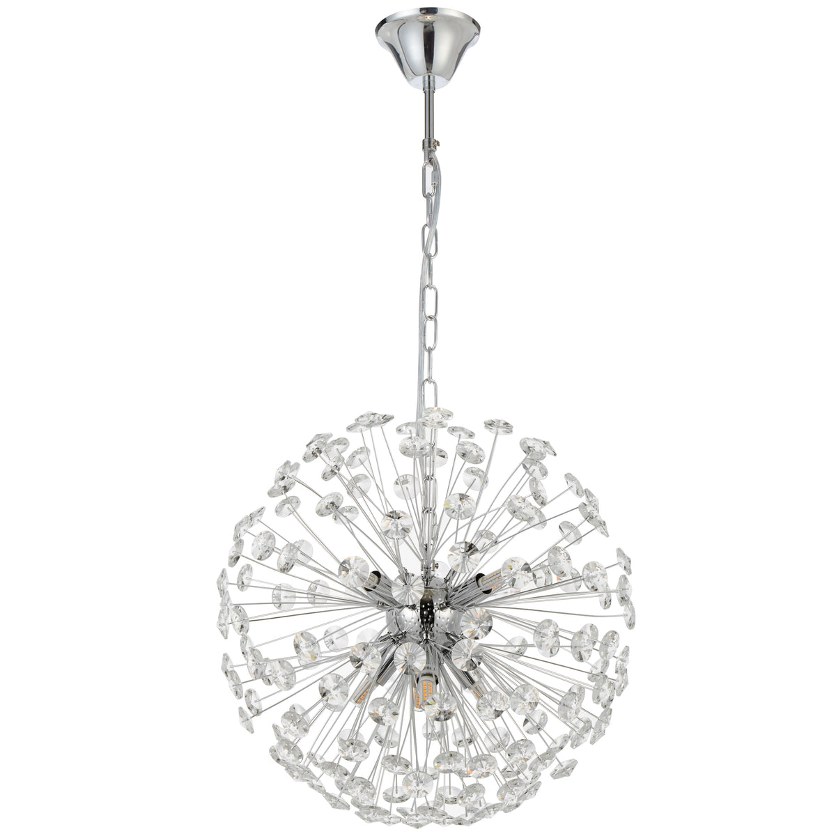 TFS 8 LT PENDANT 8x6wG9max D:400 CHAIN 2M CRYS H:160 CHROME / CLEAR
