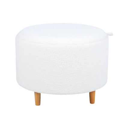 White Sherpa Fur Storage Table With Tray